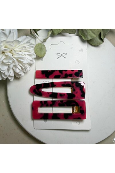 Generic Brand Pink Leopard Pattern Triple Snap Buckle