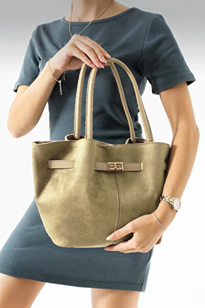 Reddington Geantă de mână și de umăr din nubuc (de piele de căprioară) model ...