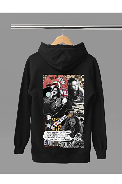 MAGORS سترة روك قطنية مطبوعة بأكمام طويلة من PEARL JAM موديل مبطن بالصوف مكون...