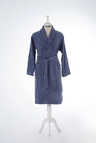 Özdilek 100% Cotton Colorist Shawl Collar Bathrobe Indigo