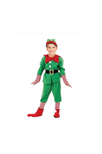 OEM Costum de elf de Crăciun pentru copii, 4-7 ani, ținută festivă din poliester