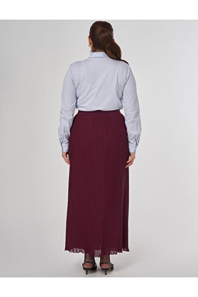 Kayra Πλισέ φούστα σιφόν βιολετί