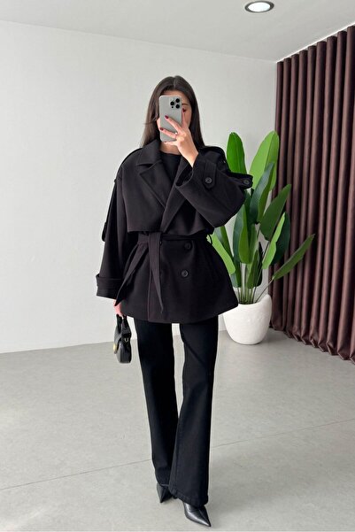 MEECY Belted Oversized Imported Zr Model Cashmere Coat