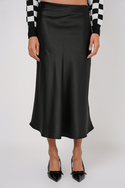 Modamorfo 15806 Satin Skirt - Black