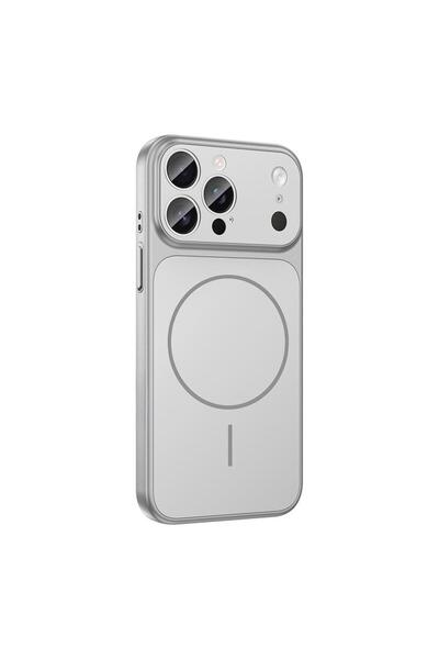 Zebana Apple iPhone 13 Pro Max Compatible Case Titanmag Case (iPhone 17 Pro Max Appearance) Silver