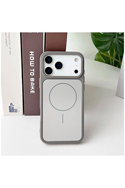 Zebana Apple iPhone 17 Pro Max Compatible Case Elista M-Safe Silicone Case Gray