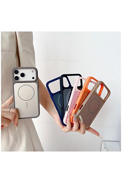 Zebana Apple iPhone 15 Pro Max Compatible Case Elista M-Safe Silicone Case Gray