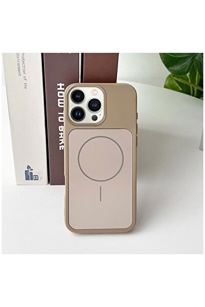 Zebana Apple iPhone 14 Pro Max Compatible Case Elista M-Safe Silicone Case Desert Titanium