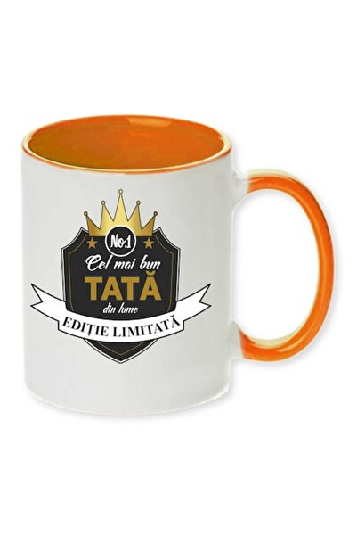 CRD PRINT Personalized mug with print 'Best DAD', Orange, Ceramic, 330 ml -