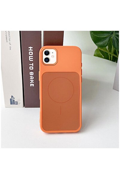 Zebana Apple iPhone 11 Uyumlu Kılıf Elista M-Safe Silikon Kılıf Turuncu