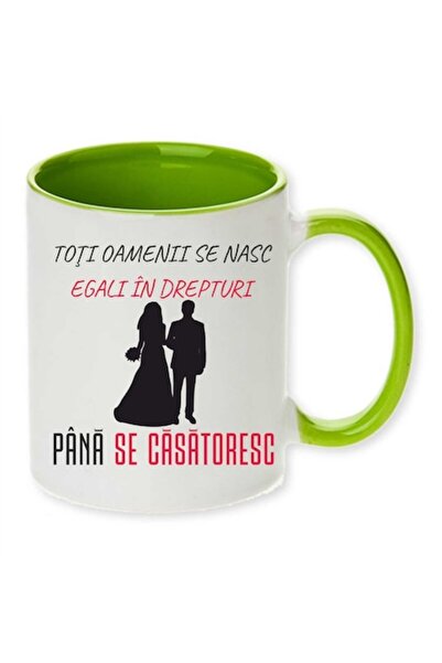 CRD PRINT Personalized ceramic mug "All people are born equal...", 330 ml, Green