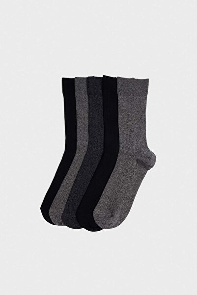 DeFacto Men's 5-Pack Cotton Long Socks G6519Axns