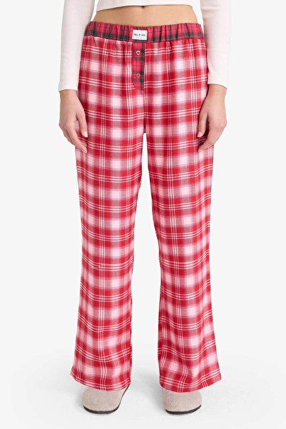 DeFacto Regular Fit Flannel Checkered Pajama Bottoms-Fall in Love G1603Ax25Wn