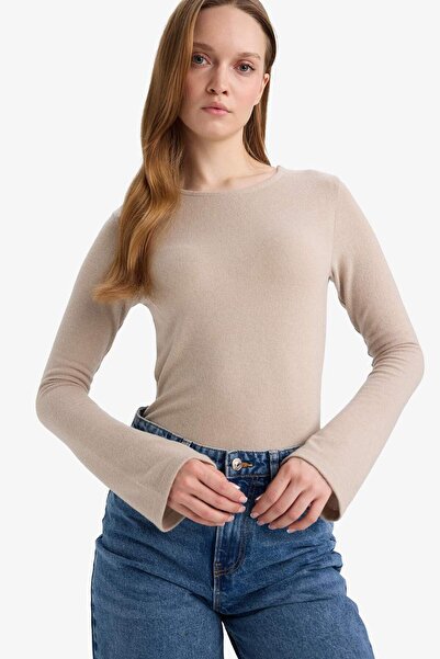 DeFacto Slim Fit Slim Fit Crew Neck Long Sleeve T-Shirt Tunic G5330Ax25Wn