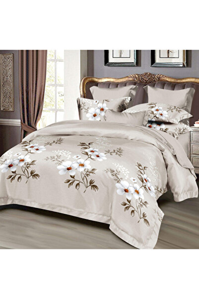 Patul Bubmac Finet Linen, Sulphur, Double Bed, 2 Persons, 6 Pieces - Flower Pattern