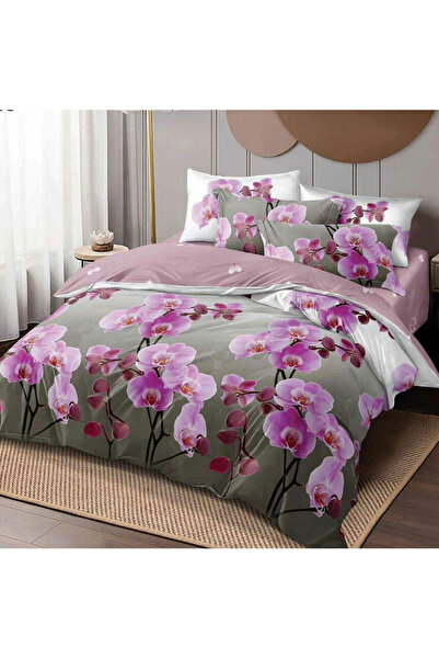 Patul Bubmac Finet Linen, Sulphur, Double Bed, 2 Persons, 6 Pieces - Flower Pattern