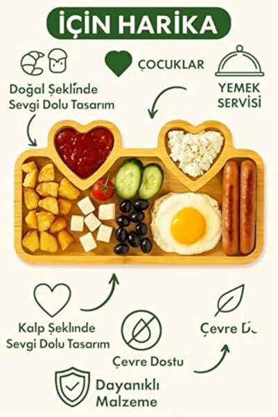 STOREMAX MTA -TECH Kalpli Bambu Sunum Tabağı –%100 Doğal Ahşap, Kuruyemiş, Lo...