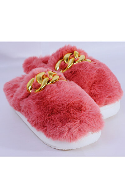 OEM Γυναικείες παντόφλες - Αφράτες με χρυσή αγκράφα, μέγεθος 38-39, ροζ