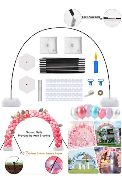 Generic Decorative balloon arch kit, wedding, birthday, garden photo backdrop party decoration stand