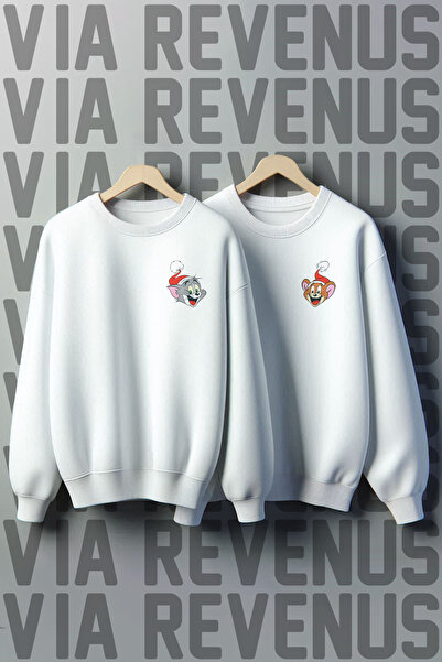 Vordevia Anul Nou Crăciun cu imprimeu Hanorac cu gât rotund, cu cu căptușeală...