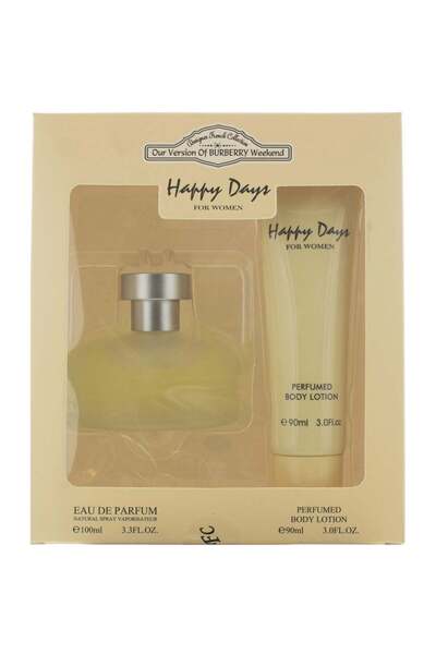 DESİGNER Set cadou de parfum Happy Days pentru femei, 100 ml + Loțiune de cor...