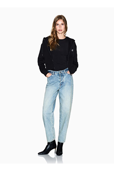 Armani Exchange Kapüşon Yaka Desenli Siyah Kadın Sweatshırt XW000822