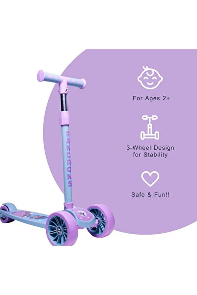 Toybox Kick Scooter for Kids, 3 Wheel Kids Scooter with 3 Height Adjustable Handle