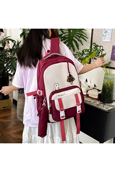 Generic New cute junior and senior high school student backpack, casual simple lightweight dual-shoulder bag
