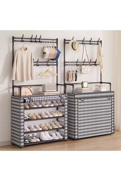 Sultan Raft de depozitare MS135-10 cu ușă antipraf pentru pantofi, cu mai multe straturi, 80x171 x30