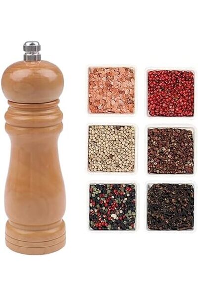 Mena Rise مطحنة توابل خشبية، مطحنة، لون طبيعي (1) 1198781