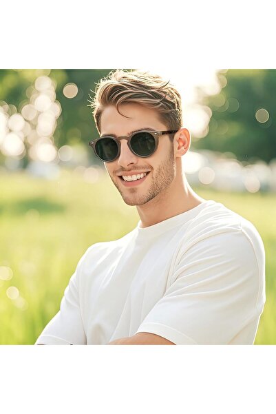 Joopin Acetate Polarized Round Sunglasses (Unisex, UV400)