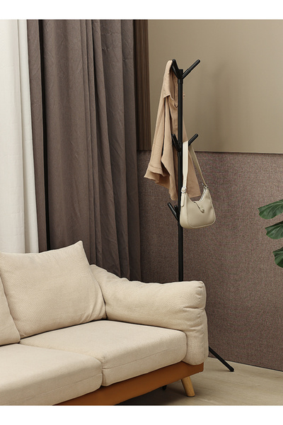 Lawazim Clothes & Hat Hanger 170cm Freestanding Metal Coat Rack 9 Hooks for Home Office