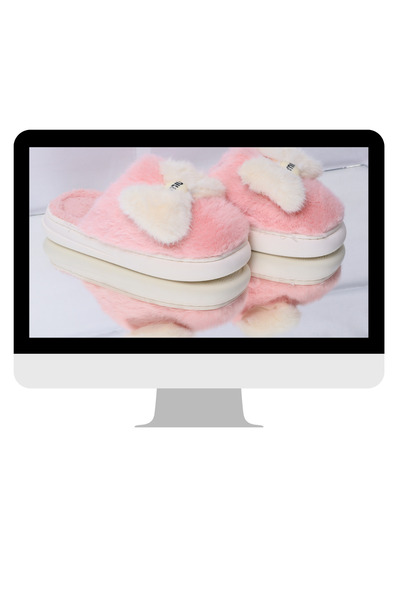 Miu Miu Papuci de damă cu blană moale și fundă elegantă - Calzi, confortabili și antiderapanți, roz, 36-37