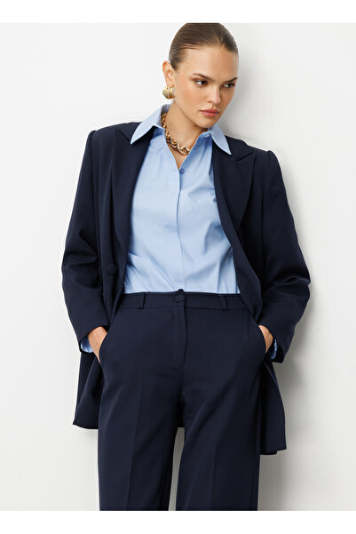 Mizalle Rahat Lacivert Kadın Ceket M1MZ1020100131