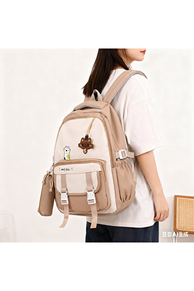Generic New cute junior and senior high school student backpack, casual simple lightweight dual-shoulder bag