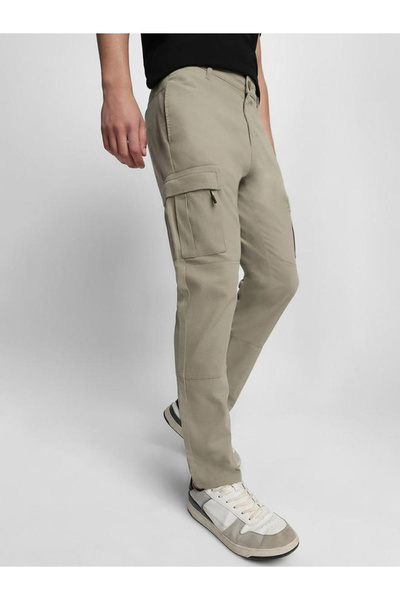Dennis Lingo By Styli Men Beige Mid Rise Slim Fit Cargo Pants