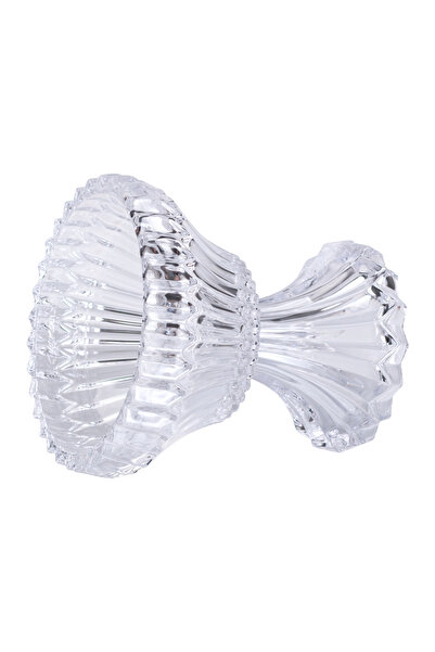 ABAREEK A luxurious glass date bowl with a classic design and a striped base.