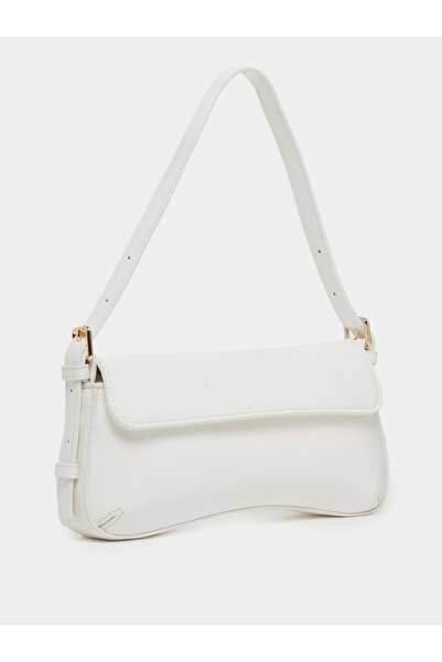 Styli White Baguette Shoulder Bag