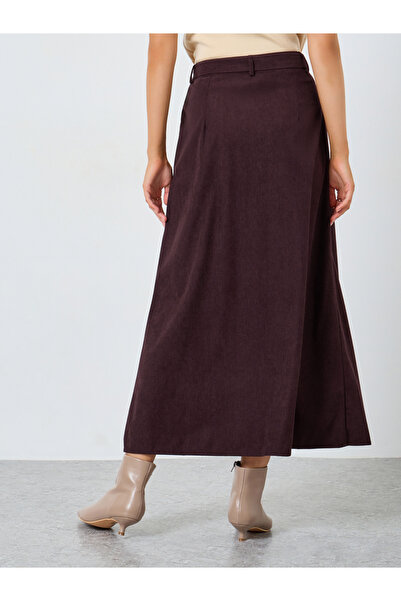 Styli Corduroy Maxi Skirt with Self-Belt