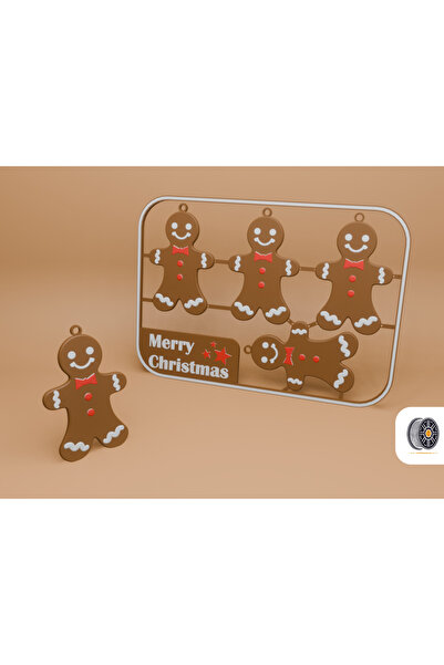 çınarpromosyon زينة شجرة عيد الميلاد على شكل رجل الكوكيز، مجموعة من 4 قطع / ز...