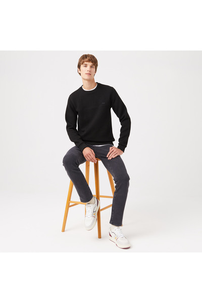 Lacoste Erkek Regular Fit Uzun Kollu Bisiklet Yaka Siyah T-Shirt