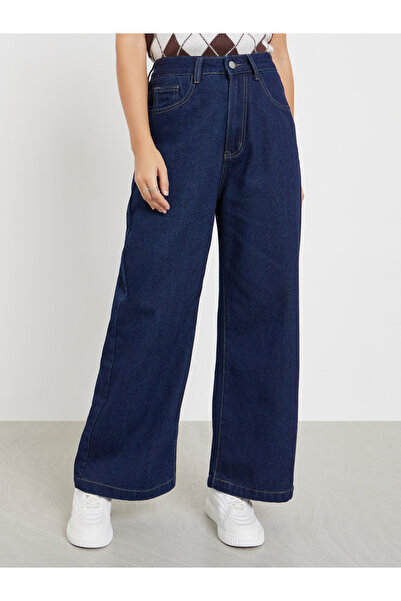 Styli Dark Wash Wide Leg Jeans
