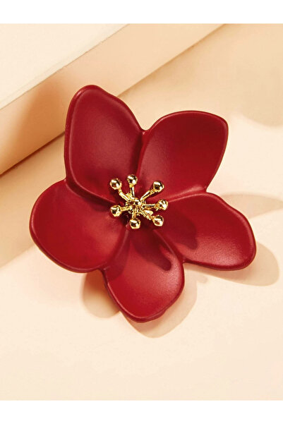 Take Two By Styli Red Flower Stud Earrings