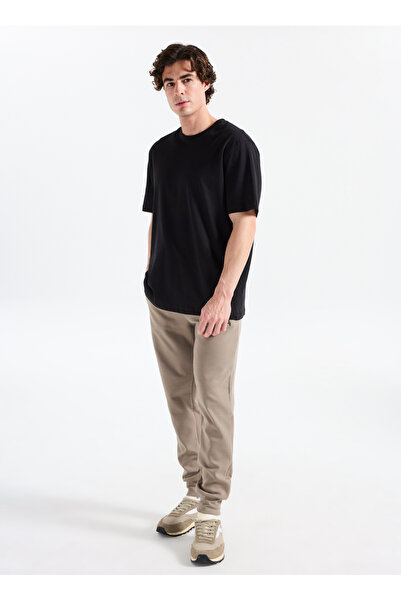 GMG FIRENZE Ανδρικό αθλητικό παντελόνι ελαστικής μέσης εφαρμοστό σκούρο μπεζ ...