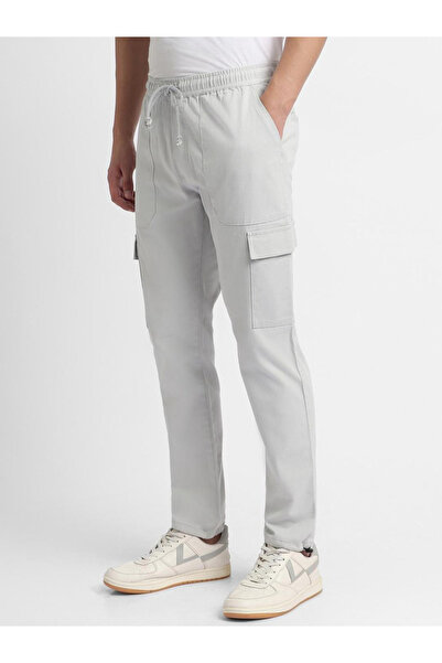 Dennis Lingo By Styli Men Grey Slim Fit Smart Cargo Pants