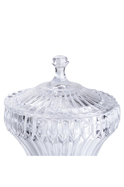 ABAREEK A luxurious glass date bowl with a classic design and a striped base.