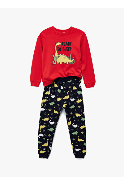 Koton Baskılı Kırmızı Erkek Çocuk Pijama Takımı 6WMB10062TK