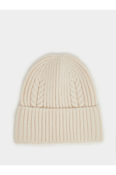 Styli قبعة كابل محبوكة باللون البيج
