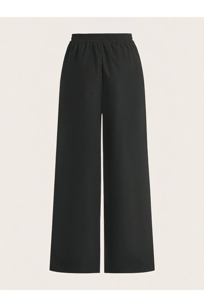 Take Two By Styli Solid Elastic Waist Wide Leg Pants