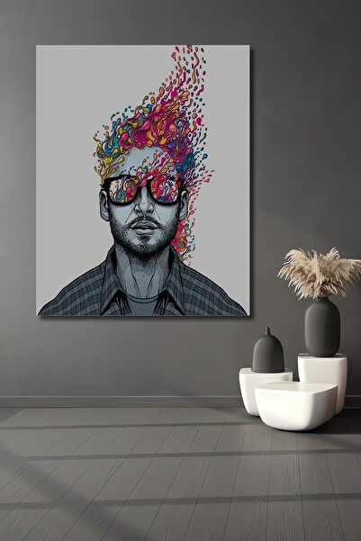 seZZeon Tablou decorativ din lemn cu aspect de cadru, cu culori pătrate, expl...